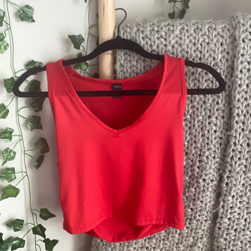 Red crop top